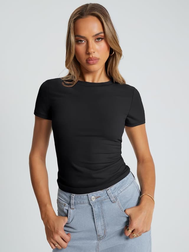 Detalle 2 de Trendy Queen Womens Basic Crop Tee 2026