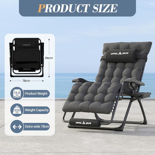 Detalle 2 de UDPATIO Sonnenliege für Garten, 78 cm Liegefläche