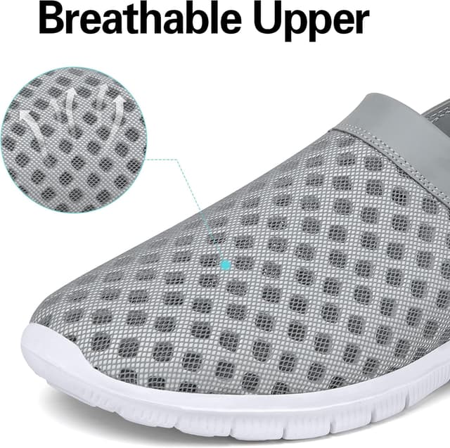 Detalle de SAGUARO Unisex Clogs & Sommer-Hausschuhe (leicht, grau) – Gr. 36–48