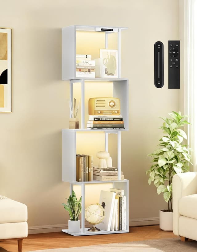 Detalle de OUTONLIFE Estantería Geométrica en S con Luz LED