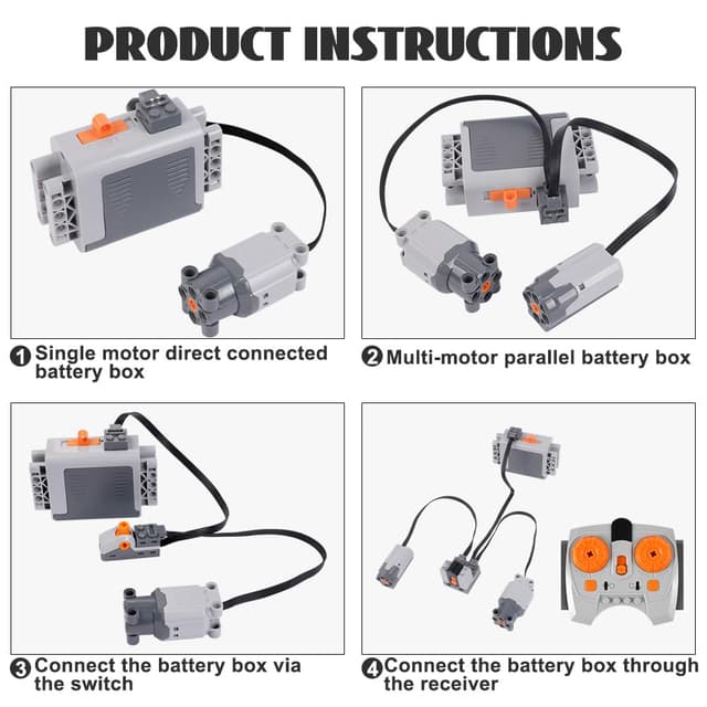 Detalle 2 de HOTUT Motor Power Function 11-teiliges Technology Power Functions Set mit Batteriebox (kompatibel mit Technik Zug)