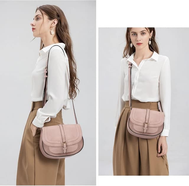 Detalle 2 de AFKOMST Crossbody Bag for Women (Small Satchel) – Vegan Leather Saddle Handbag