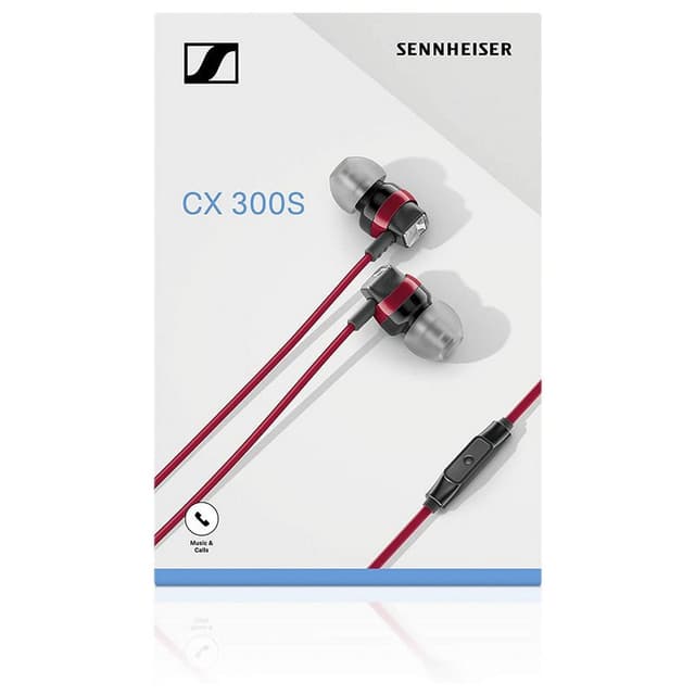Detalle 1 de Sennheiser CX 300S auriculares rojos con micrófono y control remoto