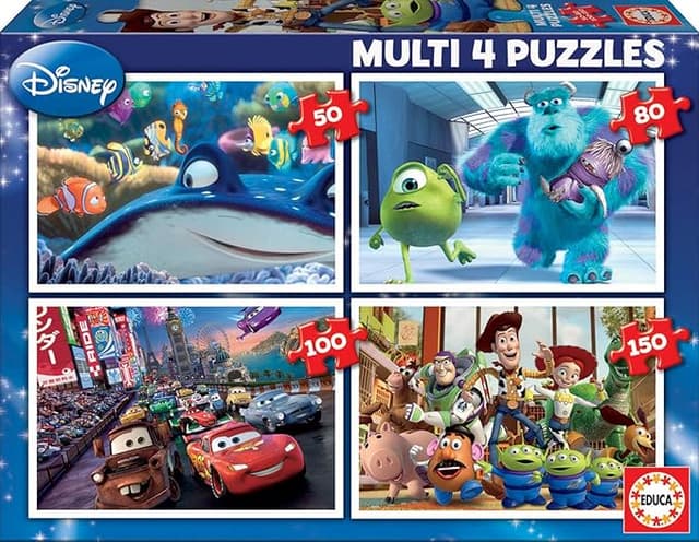 Detalle de Educa Disney Pixar Puzzles Progresivos, Multicolor 🧩