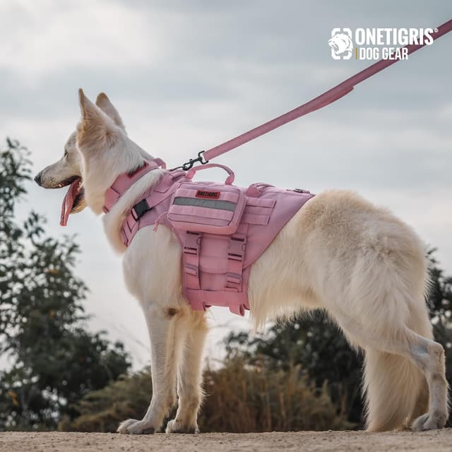 Thumbnail 6 de OneTigris Hundeleine mit 2 Griffen und reflektierenden Streifen, 182 cm, Rosa