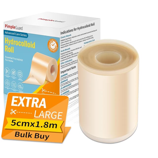 Detalle de PimpleGuard Hydrocolloid Roll Blasenpflaster – wasserfestes selbstklebendes Hydrokolloid-Pflaster (Rolle, zuschneidbar)