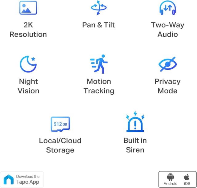 Detalle 2 de TP-Link Tapo C210 2K Pan-Tilt Indoor Security Camera (Baby & Pet Monitor)