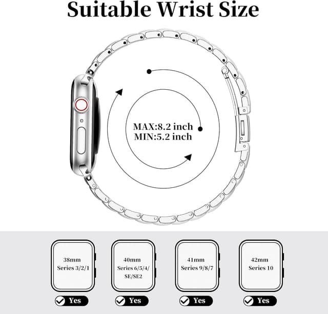Detalle 2 de MioHHR Thin 12mm Metal Band Apple Watch