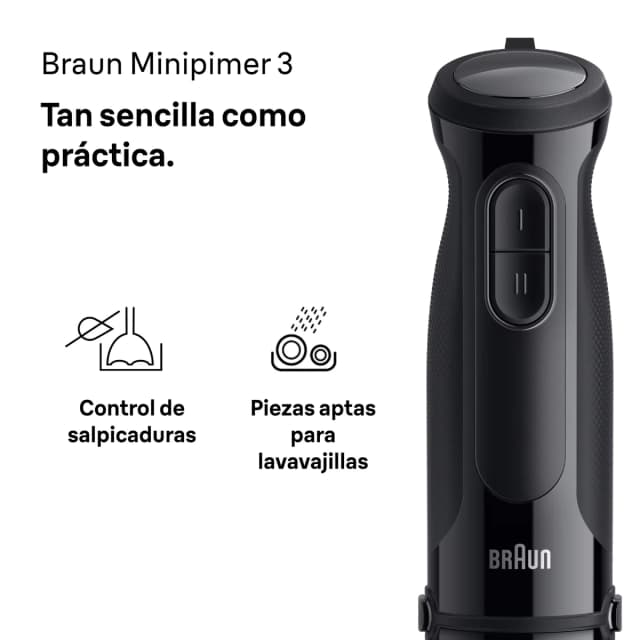 Detalle 2 de Braun Minipimer 3 MQ30201M batidora de mano con anti salpicaduras
