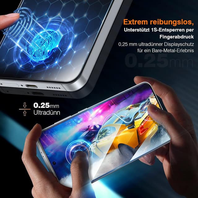 Detalle de LK 2 Pezzi Vetro Temperato per Samsung Galaxy S25/S24 con rimozione polvere e durezza 9H