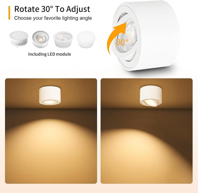 Detalle 2 de GeyouLux Aufbauspots 5W 4 Stück