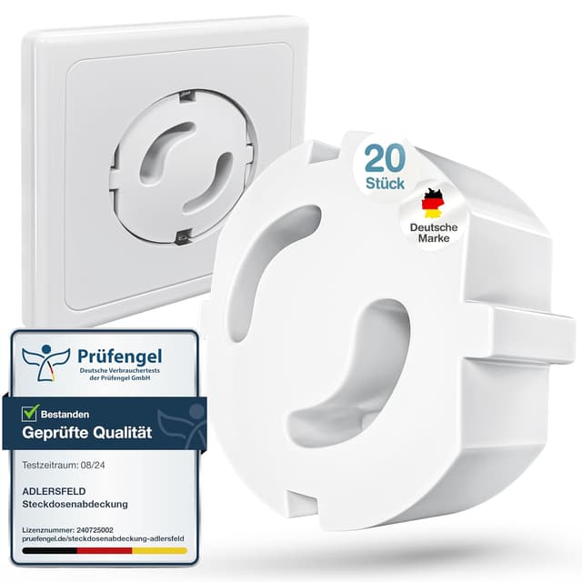 Detalle de Adlersfeld Steckdosen-Kindersicherung (20er-Pack) zum Schutz vor Stromschlägen