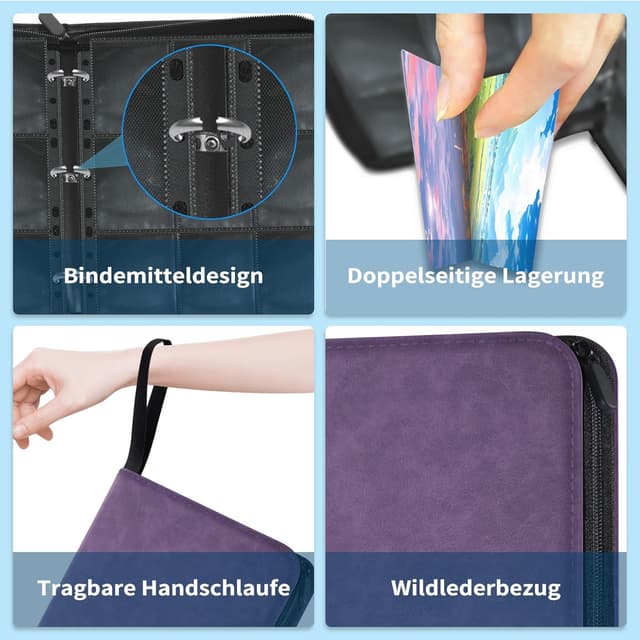 Thumbnail 3 de JUSONEY Sammelalbum Karten 720 Fächer Grau