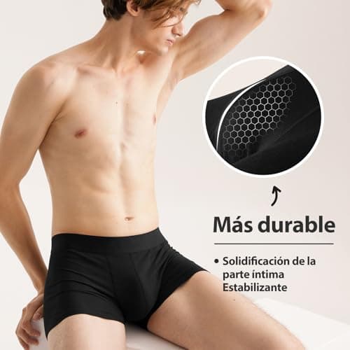 Detalle 2 de QINCAO calzoncillos hombre boxer pack de 6 (95% algodón y elastano) sin logo