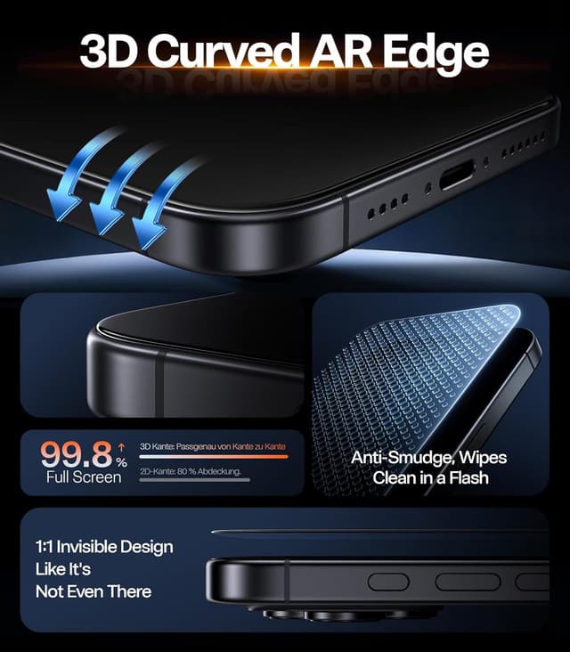 Detalle de TORRAS OrigArmor AR iPhone 17 Pro 9H+ Screen Protector