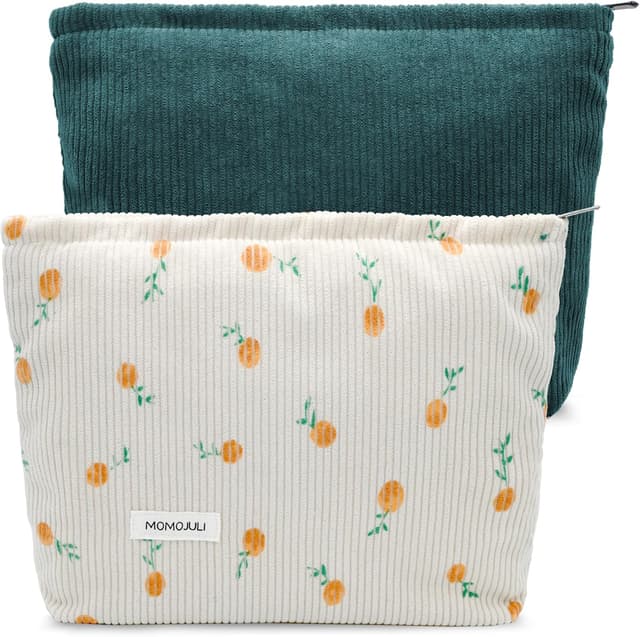 Thumbnail 6 de Large Corduroy Makeup Bag with Zipper – soft aesthetic organiser pouch (26cm x 18cm)