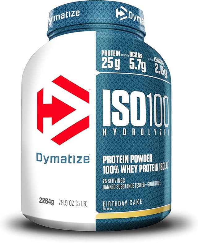 Detalle de Dymatize ISO 100 Hydrolyzed Birthday Cake 2264g 🍰