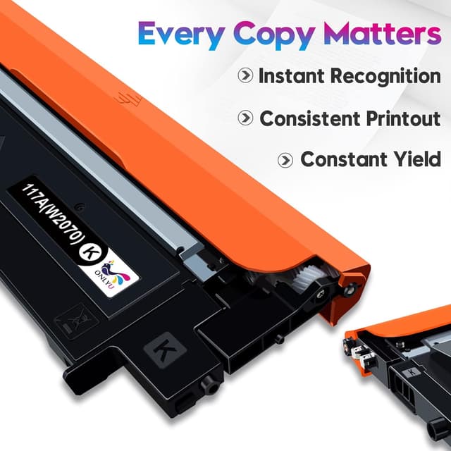 Detalle de ONLYU 117A kompatibles Toner-Set für HP Color Laser MFP 178/179/150 – Schwarz, Cyan, Gelb, Magenta (W2070A–W2073A)