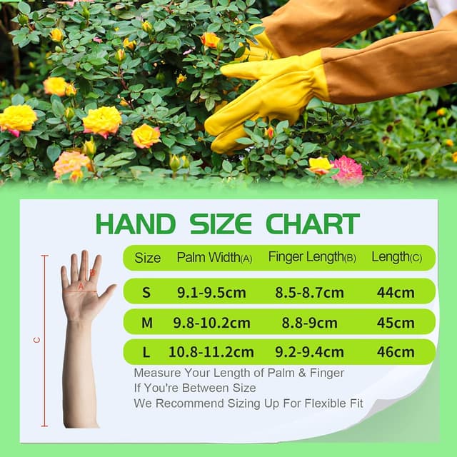 Detalle de Long gauntlet thornproof gardening gloves (women’s & men’s) with adjustable cuffs