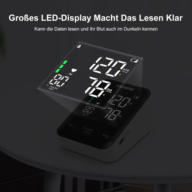 Detalle 1 de Vimmk Blutdruckmessgerät Oberarm Digital