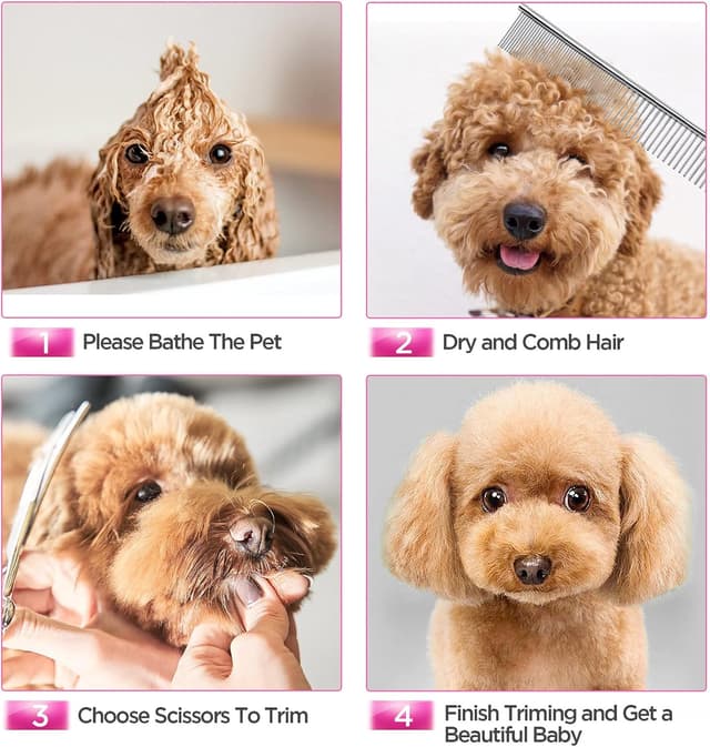 Thumbnail 6 de Gimars Dog Grooming Scissors Kit (4CR Stainless Steel) – Safety Round Tip, 5 in 1 Thinning & Curved/Straight Shears Set