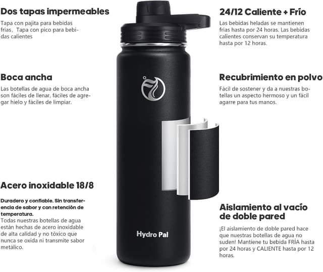 Detalle 2 de HydroPal Edelstahl Trinkflasche 1,2 L đ„€