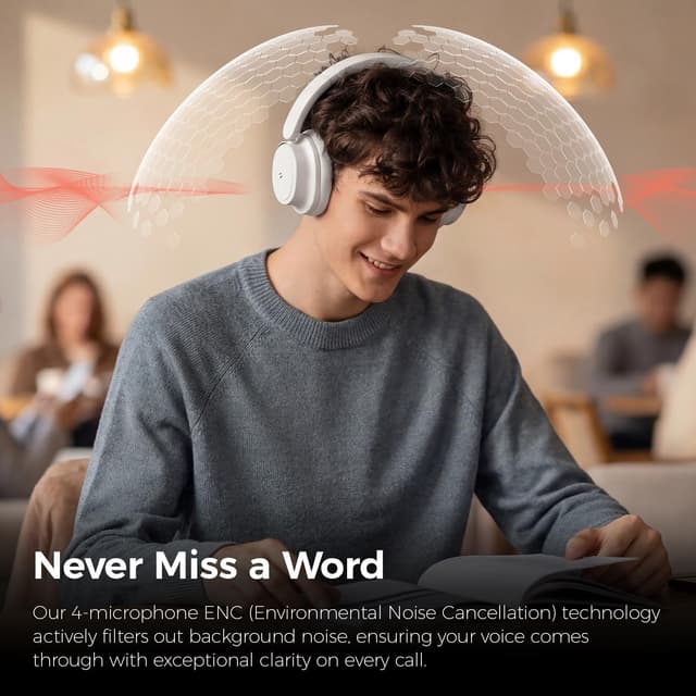 Detalle de Havit SPACE NC01H Hybrid Active Noise Cancelling Over-Ear Bluetooth Headphones (NC01H)