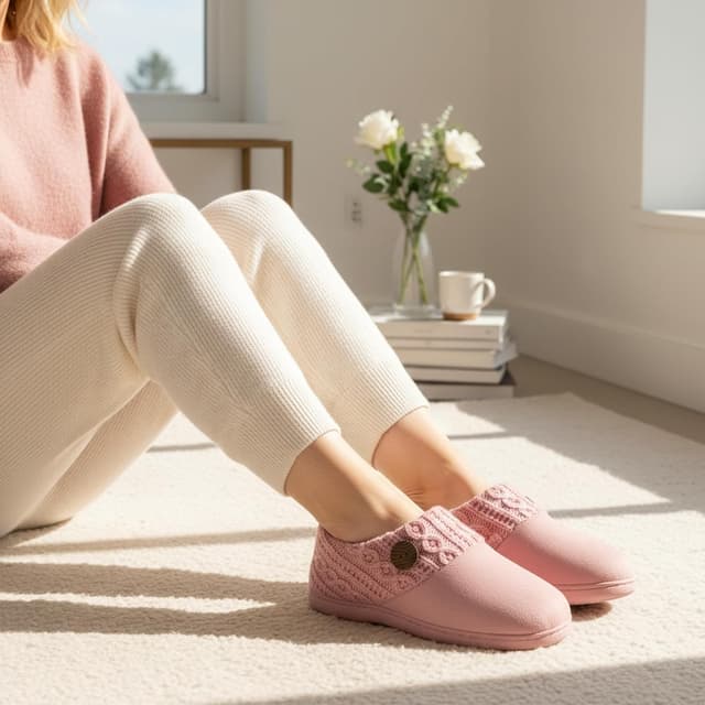 Detalle 2 de EverFoams microsuede memory foam slippers