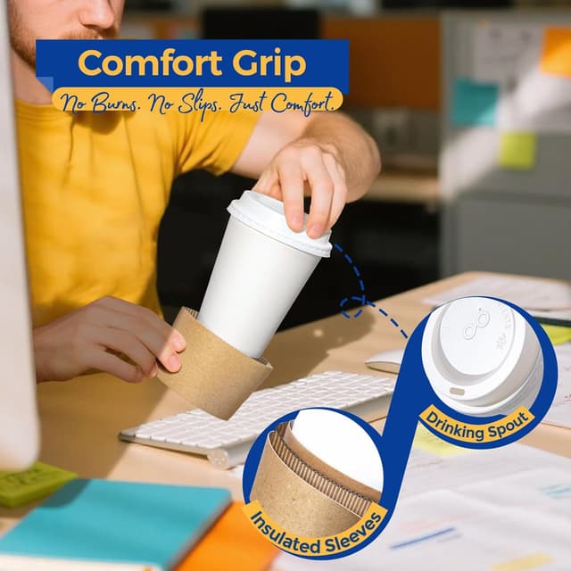 Thumbnail 3 de Fit Meal Prep 12 oz Disposable Coffee Cups