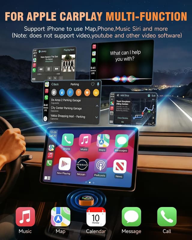 Detalle de Jumpeak 2026 Upgraded Wireless CarPlay Adapter (mini USB, 5.8GHz Wi‑Fi, Bluetooth 5.3)