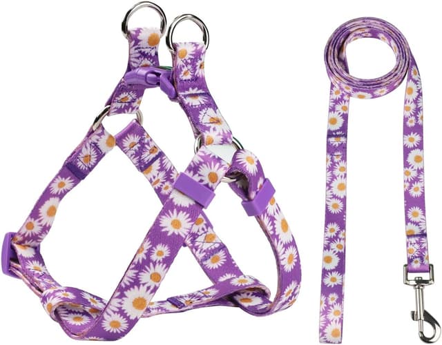 Thumbnail 6 de Olahibi Harness and Leash Set (Floral Pattern) with 150CM Matching Leash – Medium Pink Daisy