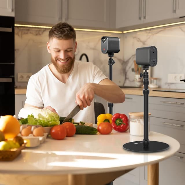 Detalle 2 de Jusmo LS09 Aluminum Projector Floor Stand (1/4-inch) for Nebula/XGIMI and Cameras, Adjustable 16.5–34.6 in