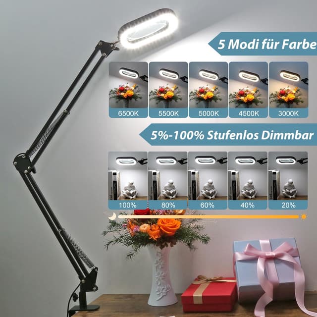 Detalle de Veemagni loupe rectangulaire 10X avec lumière et pince