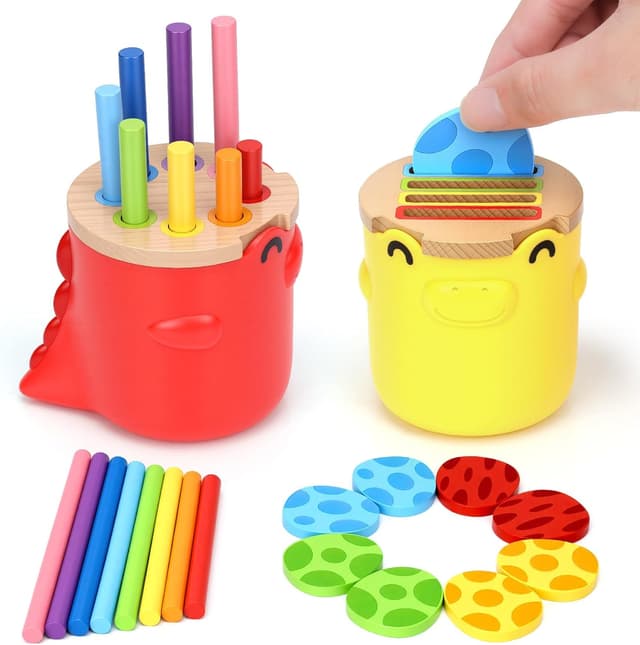 Detalle de Montessori colour sorting cups 8 pieces