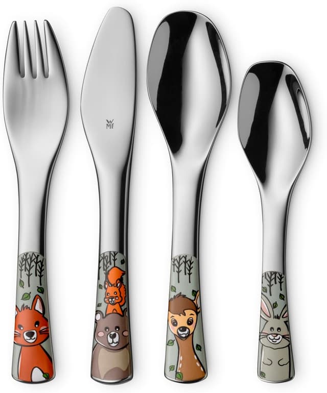 Detalle de WMF Animales del Bosque cubertería infantil 4 piezas