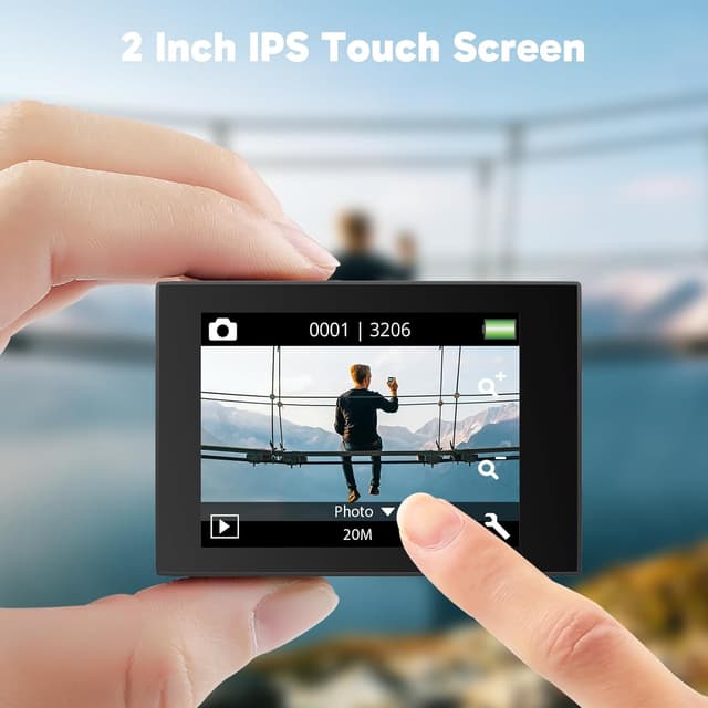 Detalle de AKASO EK7000 Pro : caméra sport 4K étanche jusqu’à 40 m, écran tactile et stabilisation EIS