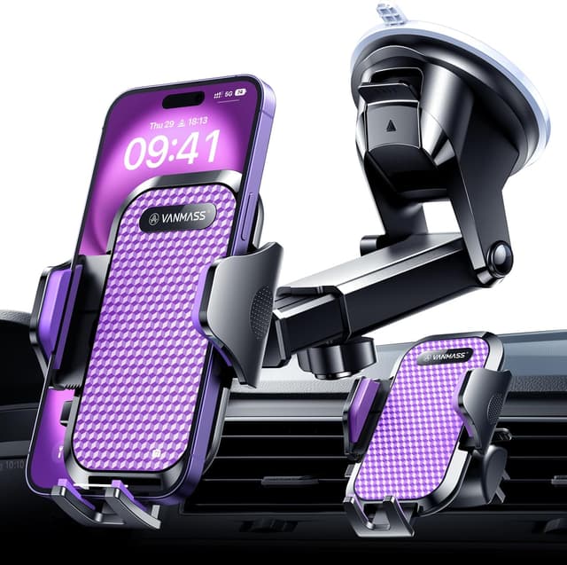 Detalle de VANMASS Handyhalter Auto 2026, lila 3 in 1