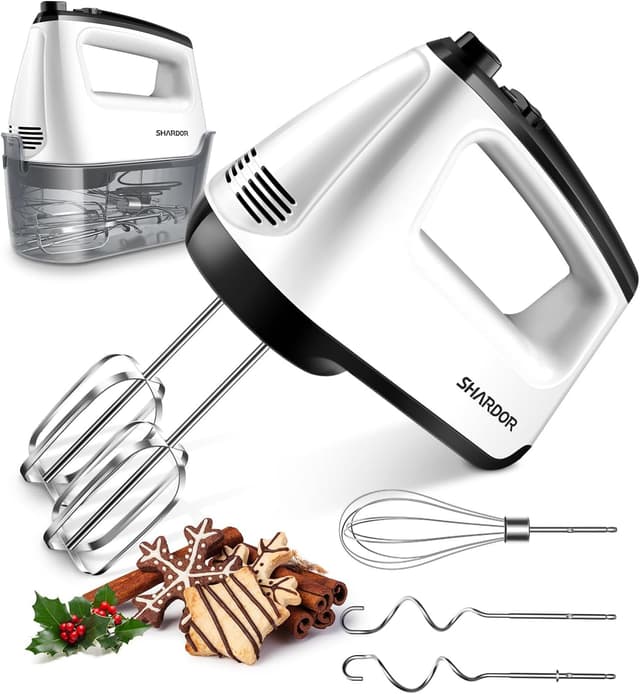 Detalle de SHARDOR Hand Mixer Electric Whisk with Anti-Splash Design, 6 Speeds & Turbo, 400W