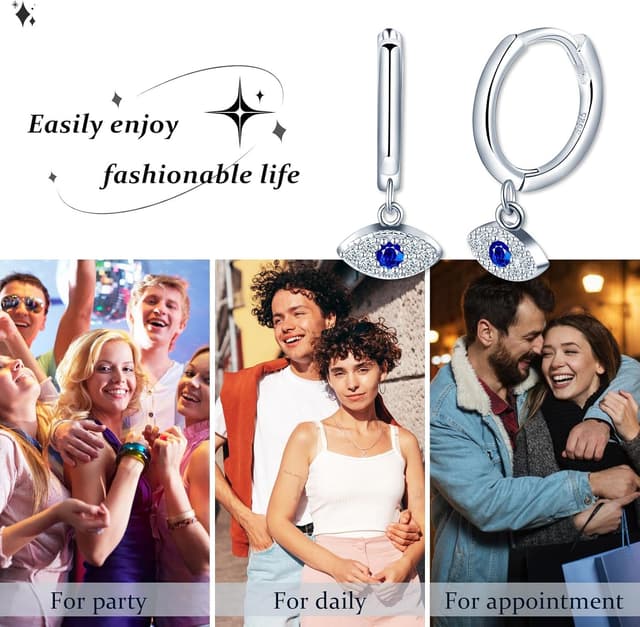 Detalle 1 de VIKILEE 925 Sterlingsilber Ohrringe 0,9 cm