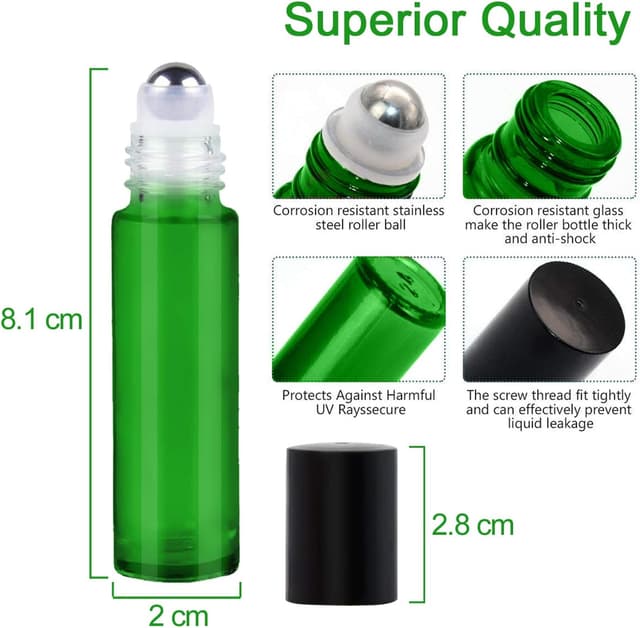 Detalle de 10ml Essential Oil Roller Bottles set