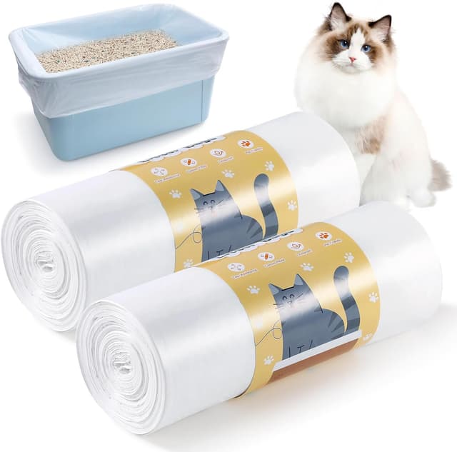 Detalle de 40 XL Extra Cat Litter Tray Liners Roll (103cm x 53cm) – Heavy Duty Leak Proof Litter Bags