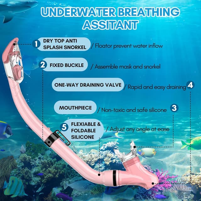 Detalle de HiiPeak Kids Snorkel Set for 4–16