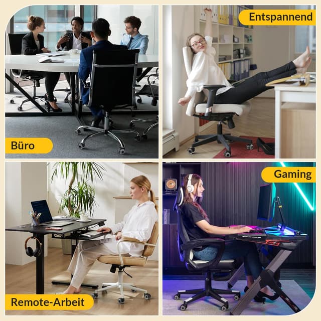 Detalle de HOLKIE Bürostuhl Rollen (10 mm Schaft) – 5er Set für harte Böden, leises Gleiten, doppelrädrig