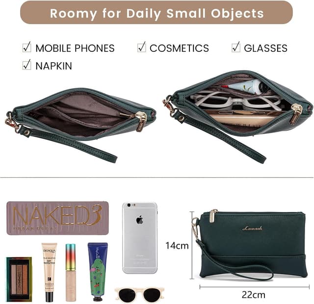 Detalle de LOVEVOOK Laptop-Handtasche 2-in-1 für bis zu 15,6 Zoll (42 x 13 x 30 cm) in Grün