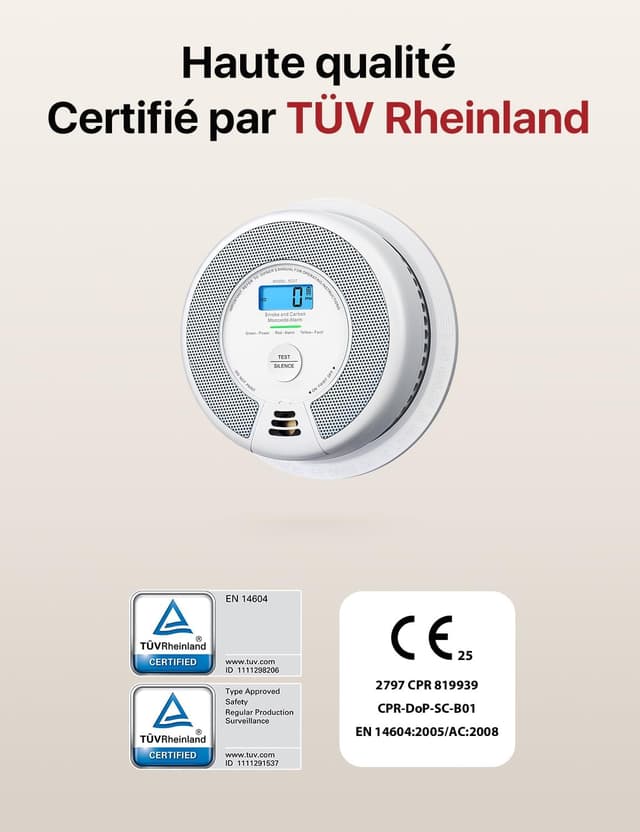 Detalle de X-Sense SC07 combo smoke and CO alarm