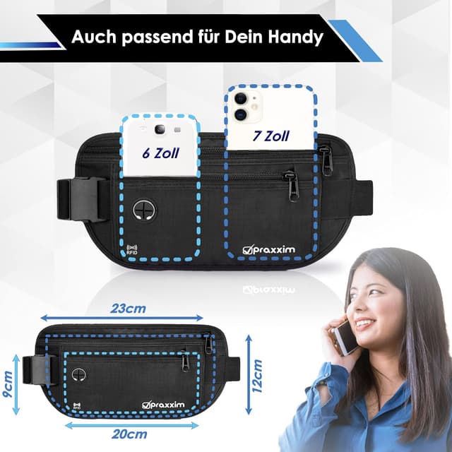 Detalle 2 de praxxim Bauchtasche EXTRA FLACH