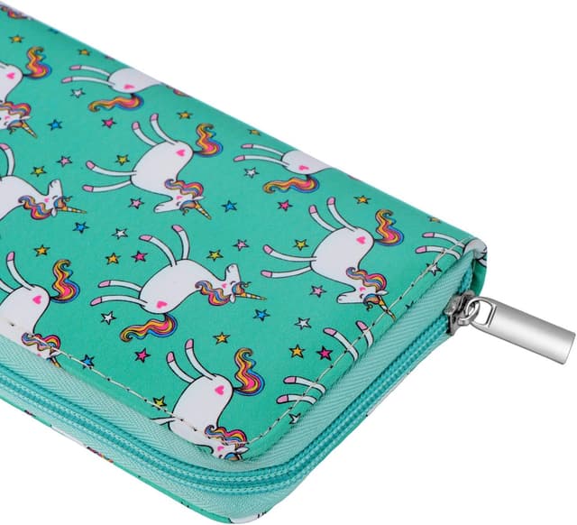 Detalle de DonDon portafoglio borsellino da donna con cerniera e motivi unicorni