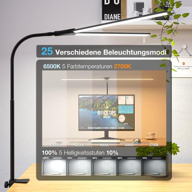 Detalle 2 de Hensam LED Schreibtischlampe 1800 LM