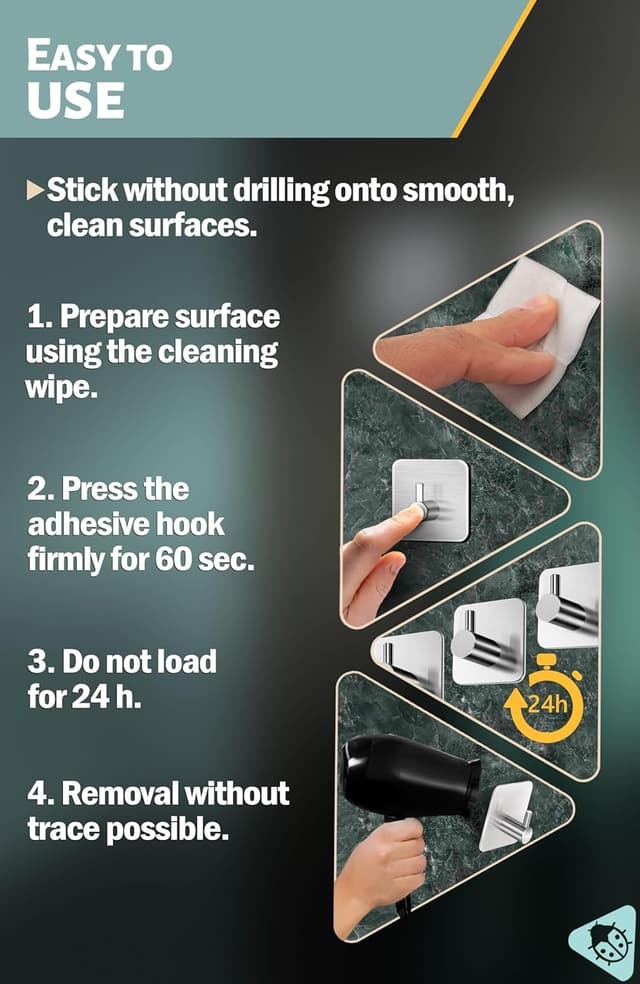 Thumbnail 5 de Menz Self Adhesive Hooks 6-pack for towels and keys 🪝