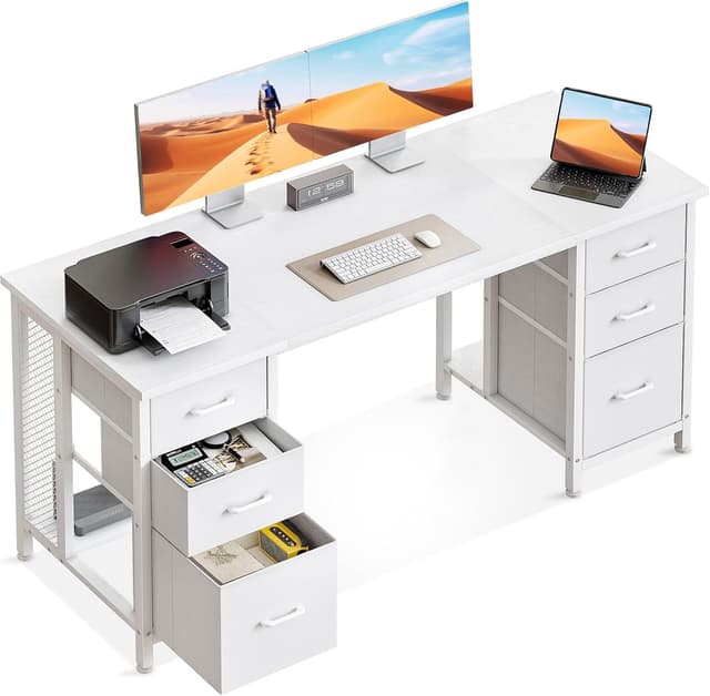 Detalle de Coleshome Escritorio 160x52 cm con 6 Cajones